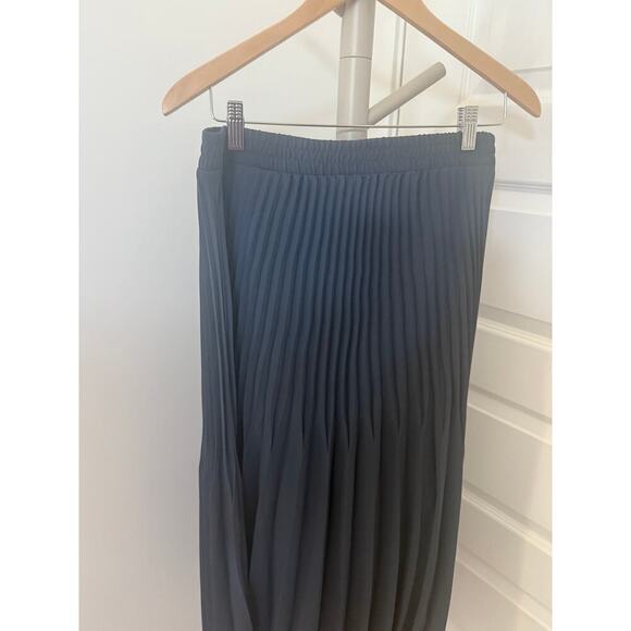 MAX STUDIO Graduated Pleat Print Knee-length Midi Skirt Blue Size Medium - Picture 2 of 9